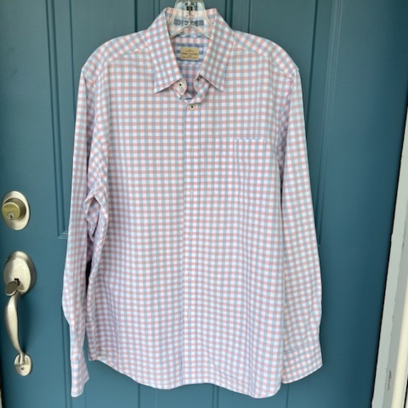 TOMMY BAHAMA BLUE RED PLAID BUTTON DOWN LONG SLEEVE SHIRT SIZE MEDIUM - Picture 15 of 15